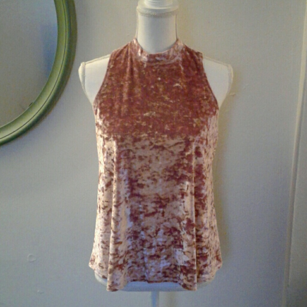 Crushed Velvet Turtleneck Blouse